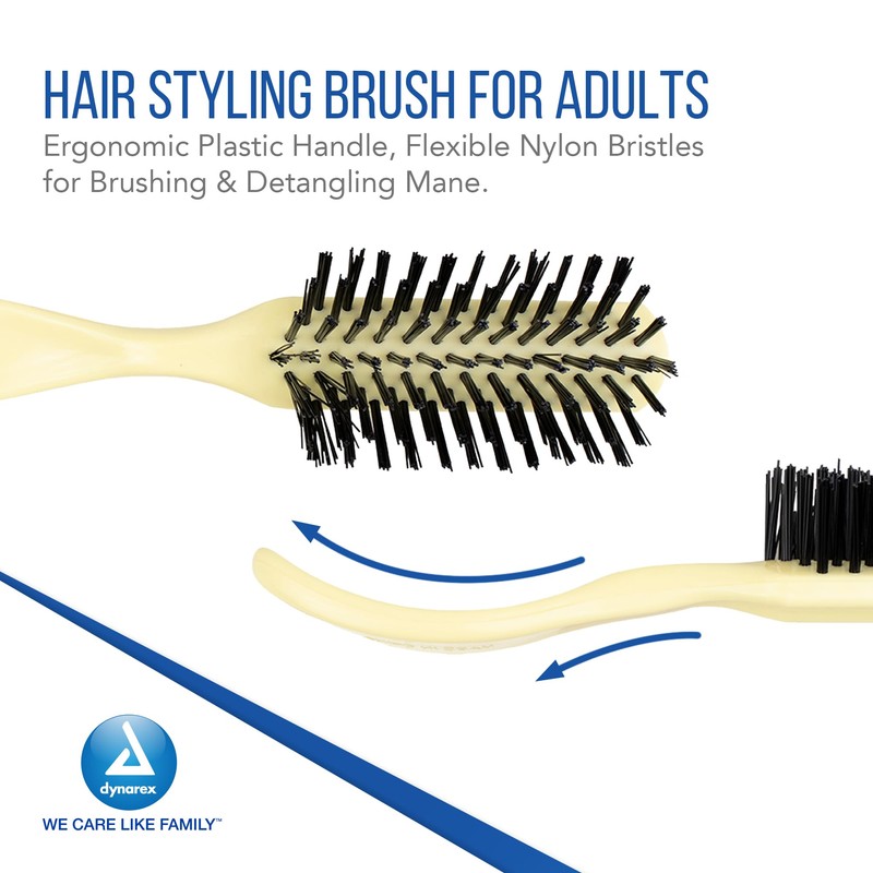 Dynarex 4881 Adult Hair Brush, Ivory, Box of 24
