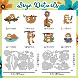 DELORIGIN Faultiere In Verschiedenen Haltungen Stanzformen Kartenherstellung Stanzformen Aus Karbonstahl Schablonen Scrapbooking Prägevorlage Für Grußkarten Fotoalben