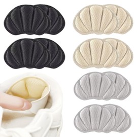 MLPKOI 12 Pair Heel Cushion Pads, Cushion Pads for Shoes Too Big, Liners for Women Men, Improve Shoe Fit, Anti Slip Shoe Filler Make Shoes Fit Tighter, Leather Heel Protector for Most Types