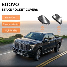 Bed Rail Stake Pocket for GMC Chevy Silverado/GMC Sierra 2500/3500HD(2020-2026), Chevy Silverado/GMC Sierra 1500(2019-2026), Truck Rear Caps Bed Rail Holes Covers (White Flag, 2PCS)