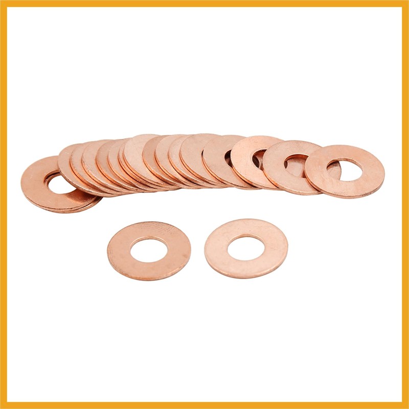 Partuto 20 Pcs 9mm Inner Dia Copper Washers Flat Sealing