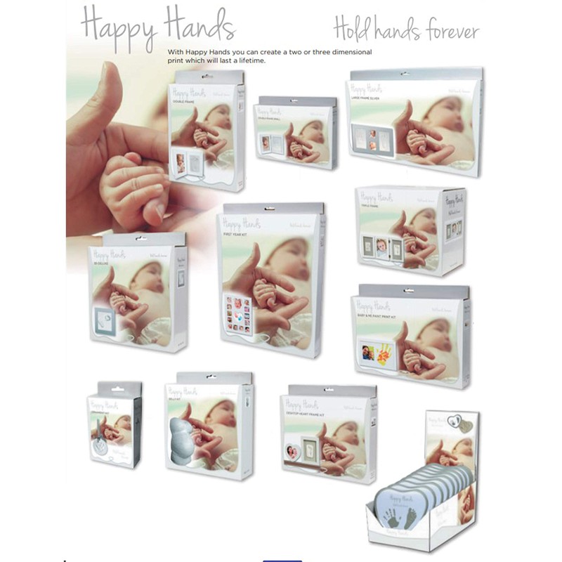 Happy Hands Small Double Frame Handprint Set for a Baby