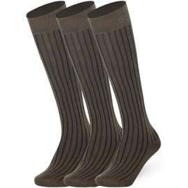 Mysocks Knee High Socks for Men Women - 3 Pairs Combed Cotton Seamless Toe Unisex Ribbed Long Socks - Multicolor Casual Knee High Length Socks