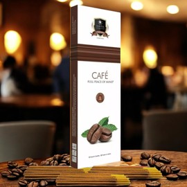 ALAUKIK Incienso Premium Mayoreo | 90gr en 60 Varitas de Larga Duracion con Porta Incienso | para Yoga, Aromaterapia, Meditacion |Distintos Aromas Hechos a Mano en la India| (Cafe)