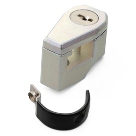 Daytona 91486 Motorcycle Helmet Lock, Universal (φ0.9/1 inch (22.2/25.4 mm) Handles), Key Type, Convenience Store Bag Hook, Silver