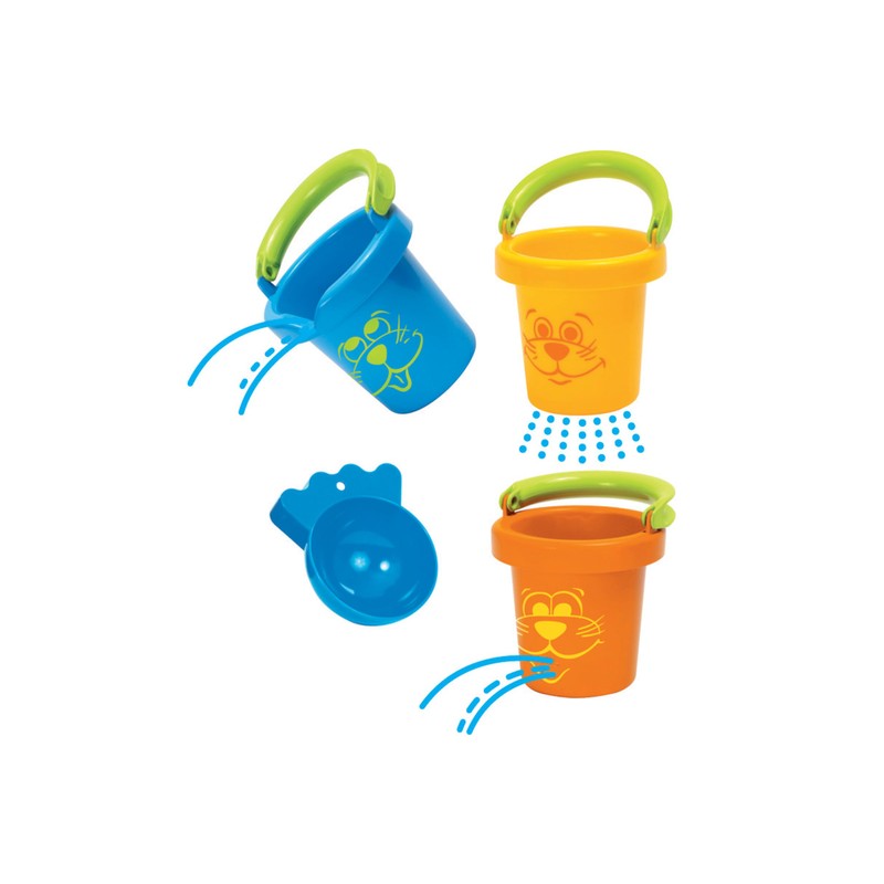 Gowi 558-12 Lustige Baby Eimer, 3teilig, im Netz, Wasserspielzeug
