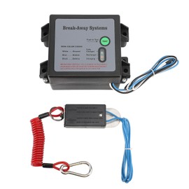 12V Trailer Breakaway Kit Universal LED Indicator Electric Trailer Brake Break Away System with Red Spring Switch