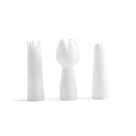 Impeccable Culinary Objects (ICO) Replacement Plastic Nozzles for Whipped Cream Dispenser (Set of 3), White
