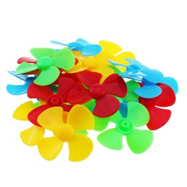 MTQY 20PCS Miniature DC Motor 2mm Shaft Propeller Plastic Four Blade Propeller Accessory Technology Making Windmill Model Suitable for Mini Fan Electric Remote Control Boat