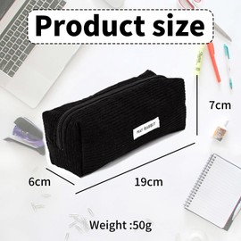 Pencil Case Girls - Teenager Case School, Pencil Case Cord, Study Must Haves Pencils Pencil Case Aesthetic, Portable Pencil Case Adults, Pencil Case Aesthetic, Pencil Case for School Supplies, black,