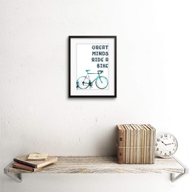 Cycling quote great minds Ride A Bike 9x7 in Framed Art Poster Print F97X13984
