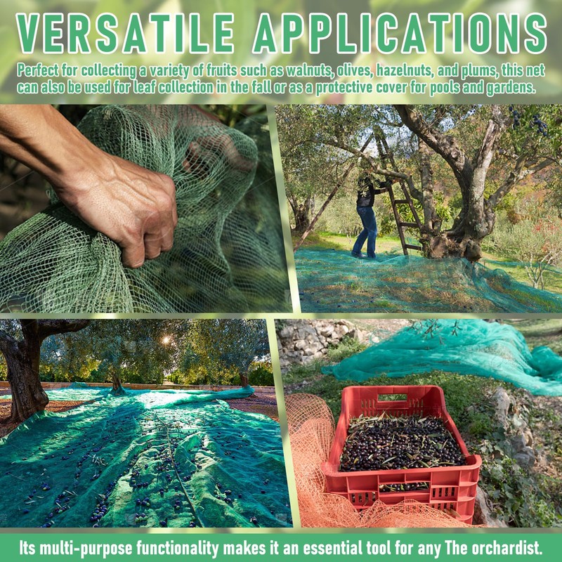 Fruit Collector Harvesting Net - 26.2 x13.1 ft Green Agricultural