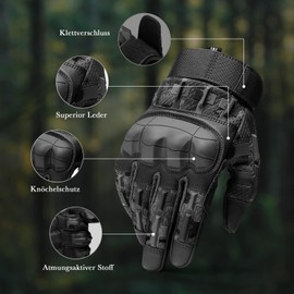 Neusky Men's Tactical Gloves, Usage Gloves, Summer Touchscreen Gloves, Motorcycle Gloves, MTB Gloves, Outdoor Sports Gloves, Ideal for Airsoft, Military, Paintball
