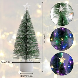 LED Mini Christmas Tree, Pack of 3 Christmas Trees, Mini Artificial Christmas Trees, Christmas Table Trees, Home Decoration (Green)