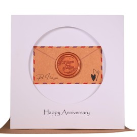 Camellia Bees 16th Wedding Anniversary card, Wax Theme Anniversary card for husband, wife, couple, 16 years anniversary(16th)