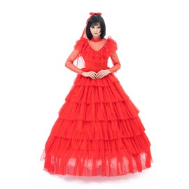 CosplayDiy Women's Bride Cosplay Costume Bride Red Dress Adult Gothic Wedding Dress XL