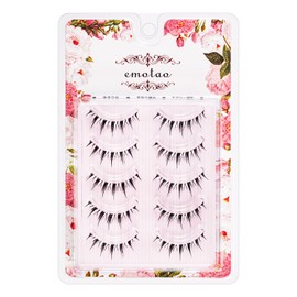 emotao False Eyelashes, Natural Eyelashes, Short, Topped Eyelashes, Popular, Handmade, Actress, Cosplay Makeup, 5 Pairs (M9)