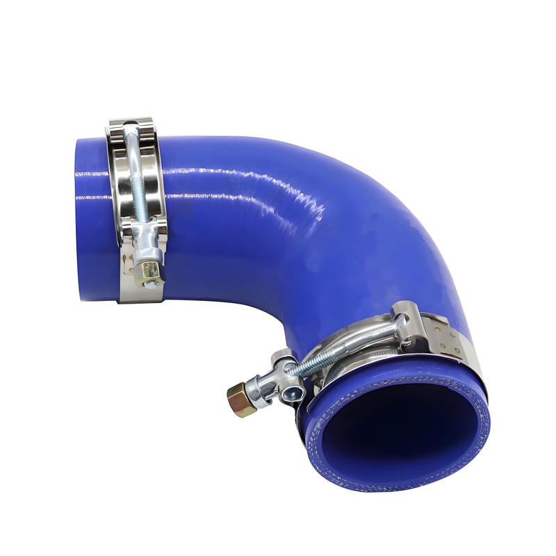 Jecoupoon F04-6006 90° Elbow Hose Silicone Rubber w/Clamps Compatible with