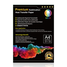 MR.R Premium Sublimation Heat Transfer Paper for EPSON and Sawgrass 105gsm A4 8.25''X11.69'',100 Sheets per Pack