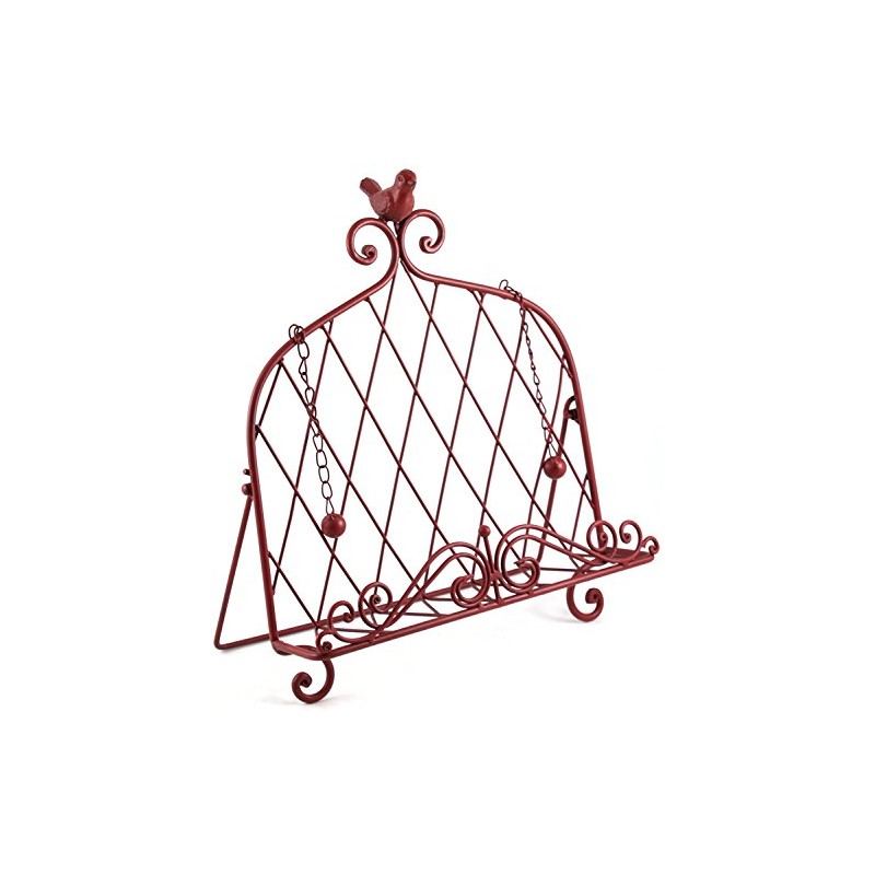Iron Cookbook Stand ~ Book Holder Adorned with Bird ~