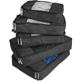 TravelWise Equipaje, Negro -, 1 Small, 2 Medium, 2 Large, Paquete de 5 cubos de organización de embalaje de equipaje