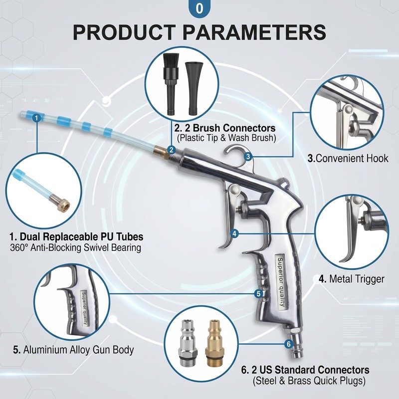 Tornado Car Cleaning Gun, Air Blow Gun for Compressor Pneumatic