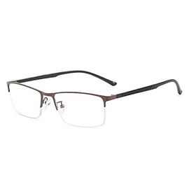 [Unimed] 58002 老眼鏡 おしゃれ メンズ ブルーライトカット 老眼鏡メンズ 度数 人気 軽量 メンズ uvカット (ブラウン, 4.00)