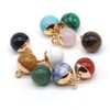 LHJ 6 Pcs natural stone pendants ball shape random agate