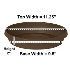 Bloem Terra Plant Saucer Tray for Planters 9-12" Chocolate Brown