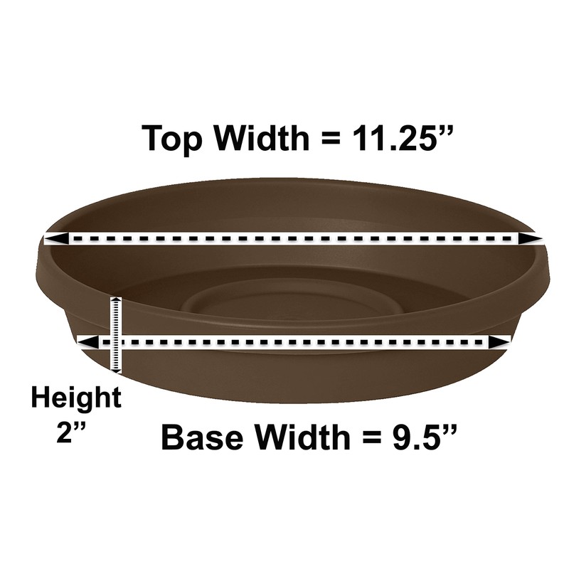 Bloem Terra Plant Saucer Tray for Planters 9-12" Chocolate Brown
