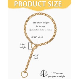 TPZORJX Choker necklace, punk collar, gothic choker with chain, heart pendant, elegant choker collar, women's choker, gothic jewellery, vintage jewellery, fashion jewellery, punk Y-shaped ring