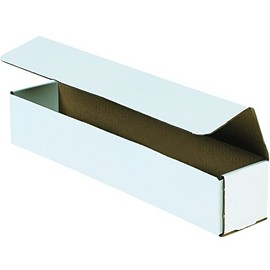 Aviditi White Corrugated Cardboard Mailing Boxes, 17 1/2 x 3 1/2 x 3 1/2 Inches, Pack of 50, Crush-Proof, For Shipping, Mailing and Storing