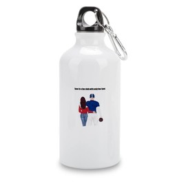 VEHFA Chirstmas Aluminum Sports Water Bottle Love Is A Fan Club with Only Two Fans Insulated Sports Water Bottle with Carabiner Clip, 14 OZ