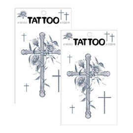 Petit Fancy Petit Tattoo TS027, cross, 2 / 쁘띠팬시 쁘띠타투 TS027, 십자가, 2개
