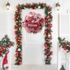 Christmas Mesh Wreaths for Front Door with Lights,Artificial Christmas Decoration