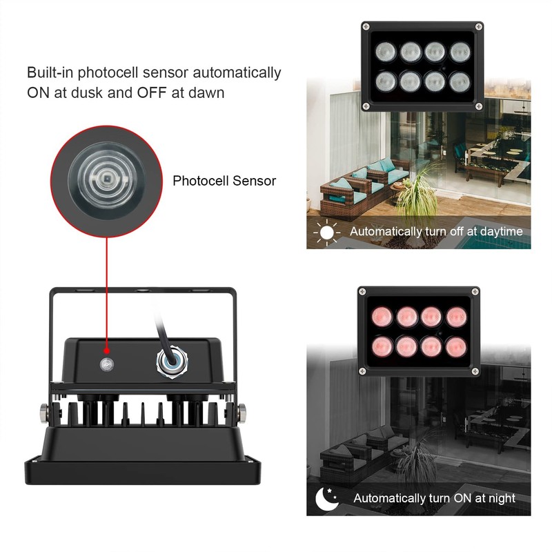 Univivi IR Illuminator 90 Degree Wide Angle 8-LEDs IR Infrared