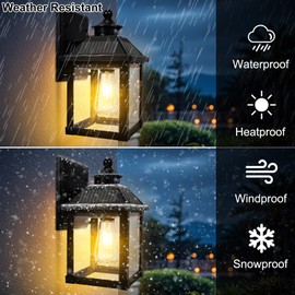 UOOIUMOY 2 Pack Solar Wall Lights Outdoor, Dusk to Dawn LED Porch Lights Fixture, Motion Sensor Solar Sconce Waterproof with 3 Modes Wall Mounted for Garage Patio Front Door Backyard 6.7"x6.7"x11.7"