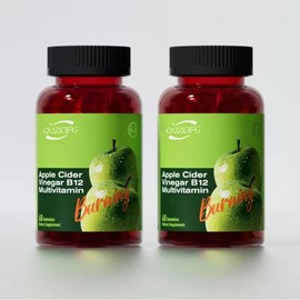 Apple Cider Vinegar Gummies Formulated to Support Normal Energy Levels & Gut Health - Supports Digestion, Detox & Cleansing - ACV Gummies W/VITB12 Dietary Edible Fitness Healthcare Vitamin Supplement Organic Bathroom:_2 pcs