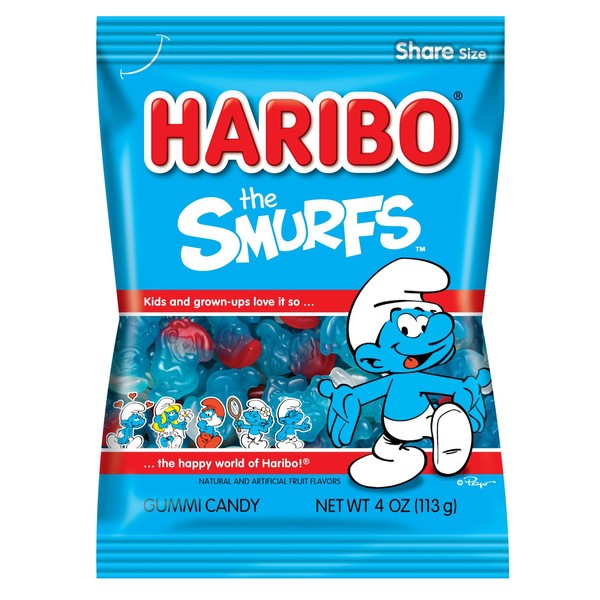 HARIBO Gummi Candy, Smurfs, 4 oz. Bag (Pack of 12)