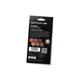 Crafter's Companion Spectrum Noir Classique Blend Twin Tip Blendable Alcohol Based Marker Set - Pack of 6 - Earthy Browns