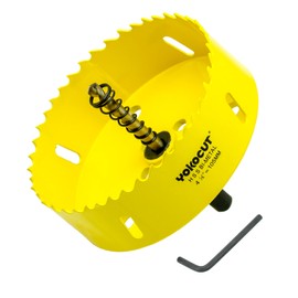 Hole Saw 105 mm, Universal HSS M42 Bi-Metal Hole Saws, Circular Hole Saw with Hexagonal Shank and Drill Bit Set Drill Bit for Wood, Plaster, Drywall, Plastics (Diameter 105 mm)