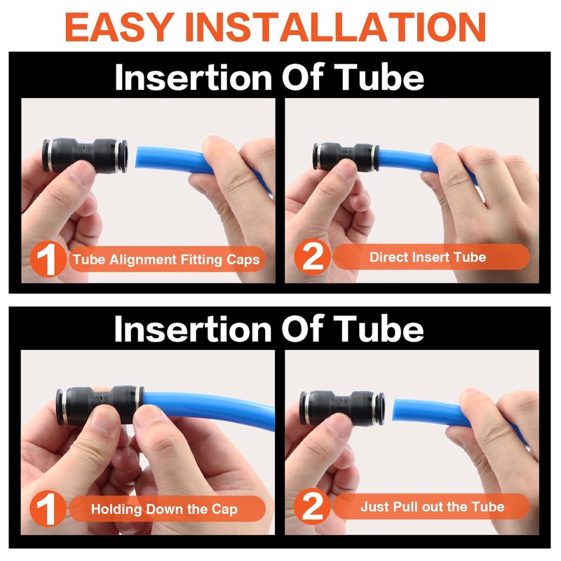 170PCS Push-to-Connect Air Fittings Kit, Quick Connect 1/8",1/4",5/16",3/8",1/2" NPT with