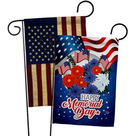Ornament Collection Honor Memorial Day Garden Flag Pack Patriotic Armed Forces Military Veteran United State American Vintage Applique House Decoration Banner Small Yard Gift Double-Sided, Made In USA