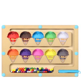 Educational Toys Montessori Toys Hand Eye Coordination Killing Time Baby Toys Boys Girls Building Blocks Fingertip Training Magnet Number Color Matching (Ice Cream)