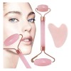 Kit Rodillo De Jade Y Gua Sha Masaje Facial Y