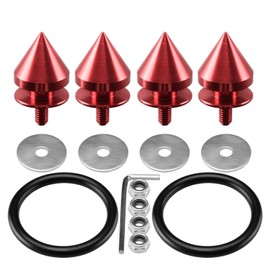 RED-Spike Spiked Quick Release Fasteners for Car Bumpers Trunk Fender Hatch Lids Kit