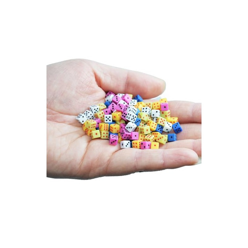 SmartDealsPro 100 Assorted 1/5" 5mm D6 Mini Dice Game Dot