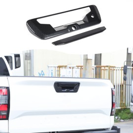 Daeiclru Carbon Fiber Rear Trunk Door Handle Cover Trim Compatible with Nissan Frontier 2022 2023 2024, Exterior Door Handle Trim Cover Tailgate Handle Scratch Protector Cover Accessories