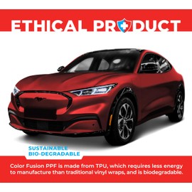 VViViD ColorFusion PPF by VViViD, Satin Chrome Red Dry Apply PPF Vinyl Car Wrap Roll 1ft x 5ft