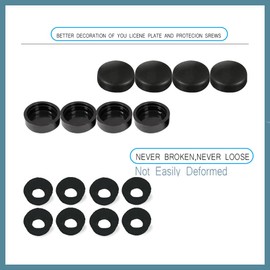 4 Set Black Anti Theft License Plate Screws Kits, Rustproof Stainless Steel Car Tag Plate Mounting Hardware, M6 (1/4") Tamper Proof Screws for Front Rear Frame Holder Mounting 1996-2023